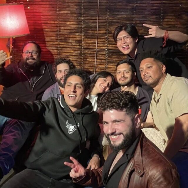 Comedians posing together after a No Offense, But... show
